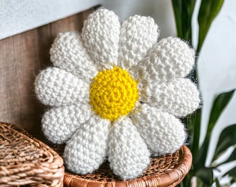 Hand Crocheted Daisy Sofa Scatter Cushion