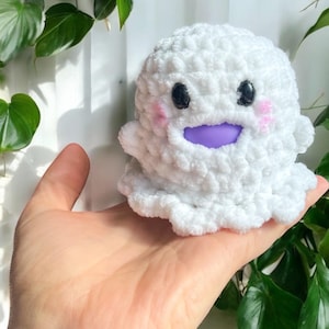 Bubblegum Ghost Plush – Handmade Stress Relief Toy