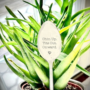 Handstamped spoon,Friend gift,Funny Plant Marker, Garden Humor, custom plant tag, friend for life, Personalized Friend Gift, plant gift
