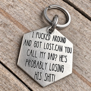 Funny Deep Engraved Pet ID Tag – Dog Bone Style, Custom Name Tag (Copper)