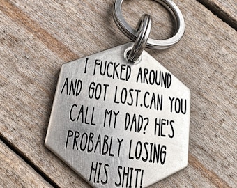 Funny Deep Engraved Pet ID Tag – Dog Bone Style, Custom Name Tag (Copper)