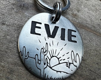 Pet Id Tag, Dog ID Tag, Dog Tag,Dog, Cat, Cat ID Tag, Cat Tag,cactus Dog Tag, Desert Dog Tag