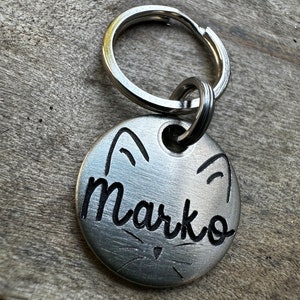 Cute Cat Tag, Cat Pet Id Tag, Cat ID Tag, Id Cat Tag, Kitten Tag, Cute Kitten Tag, Kitty Cat Tag, Collar Tag, Cat Collar Tag, Custom Cat Tag