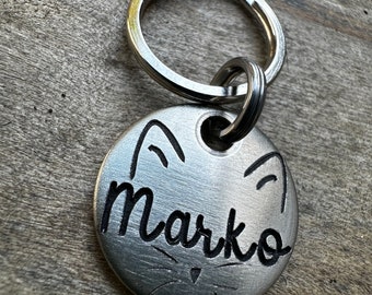 Cute Cat Tag, Cat Pet Id Tag, Cat ID Tag, Id Cat Tag, Kitten Tag, Cute Kitten Tag, Kitty Cat Tag, Collar Tag, Cat Collar Tag, Custom Cat Tag