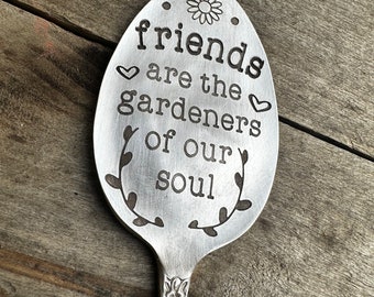 Hand stamped spoon, Friend gift, Funny Plant Marker, best friend gift, custom plant tag, Herb Garden Spoon, plant gift, engraved