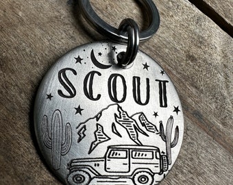 Etiqueta de perro, etiqueta de identificación de mascota, etiqueta de identificación de perro, etiqueta de perro para perros, gato, etiqueta de identificación de gato, etiqueta de gato, perro jeep de montaña, etiqueta de perro cactus, etiqueta de perro jeep, etiqueta de perro personalizada