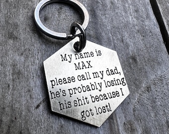 Personalized Dog Tag - Custom Engraved Pet ID Tag - Durable Metal Dog Collar Tag - Gift for Dog Lovers - Fast Shipping - Dad Dog Tag
