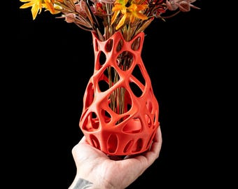 3D Printed Flower Vase Elegant Home Decor Modern Planter Housewarming Gift Custom Color & Texture
