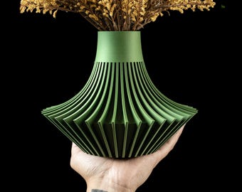 3D Printed Modern Flower Vase Stylish Tabletop Modern Sculpture Planter Pot Custom Texture & Color