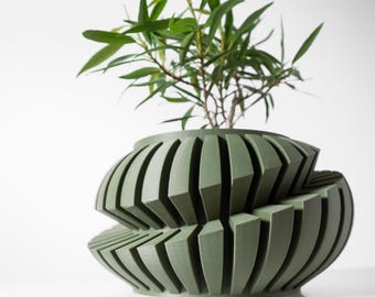 Macetero Luxira impreso en 3D: forma escultórica orgánica moderna, color personalizado