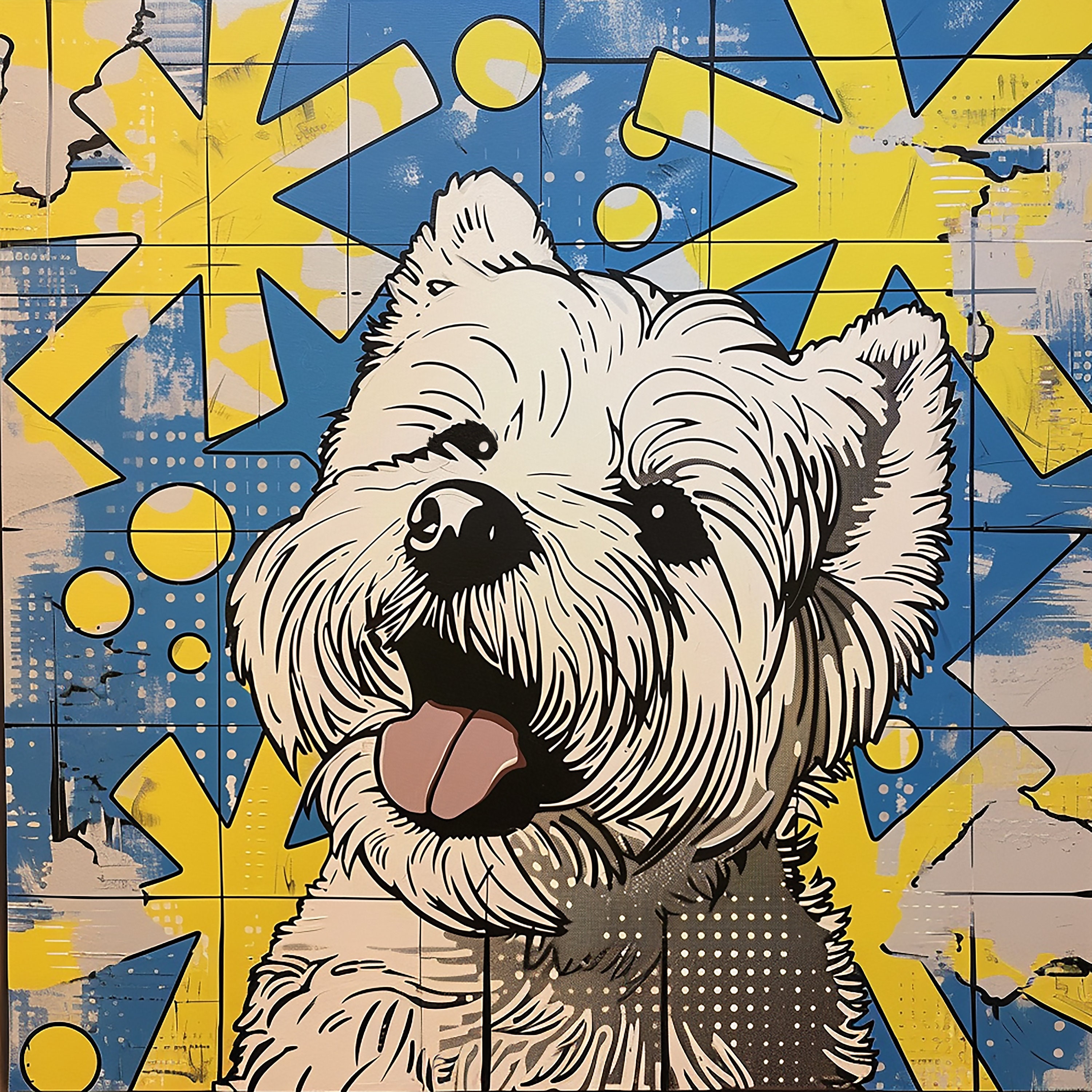 Westie Pop Art WN0406061CL Quilted Round Mat