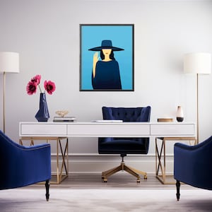 The LADY IN BLUE - Stylish Printable Print for your Home or Office