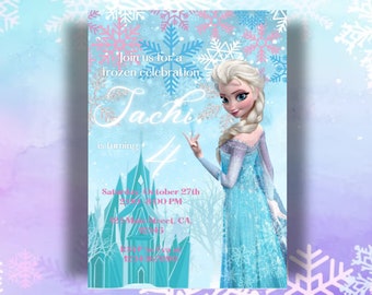 EDITABLE " FROZEN" Birthday Invitation| Princess Elsa, Frozen Party, Winter Snow Birthday, Frozen Birthday Invite