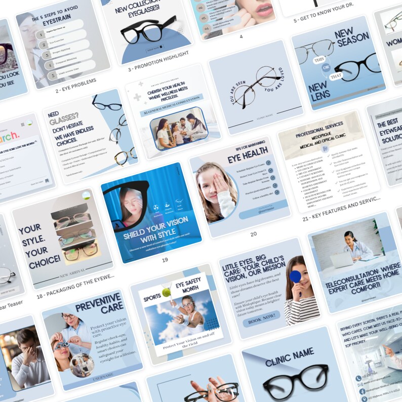 55 Blue Calm Instagram Templates - Instagram Templates Optometrist ...