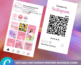 IG Style Business Card | Minimalist | Double-Sided Card | Ready To Print