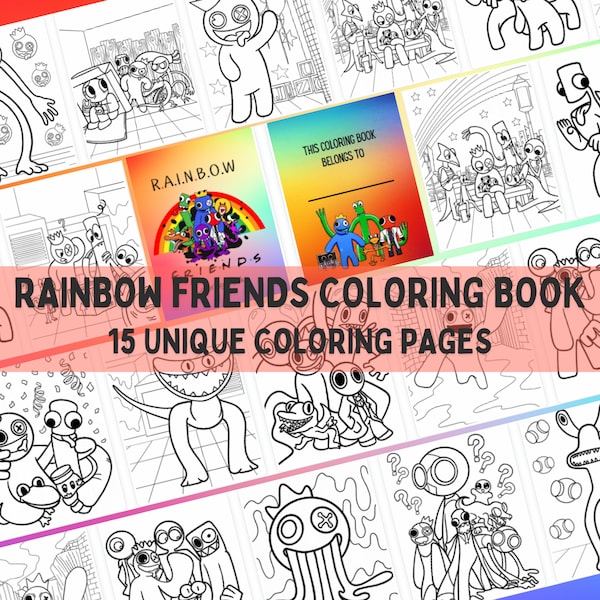 Rainbow Friends Coloring Page, Coloring Page for Kids, Coloring Pages, Rainbow Friends Game, Rainbow Friends Coloring Pages