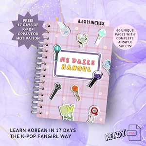 ¡Hablo coreano! / Curso intensivo de 17 días de K-Pop coreano (PDF) / Aprende coreano con BTS, K-Idols y actividades para fans