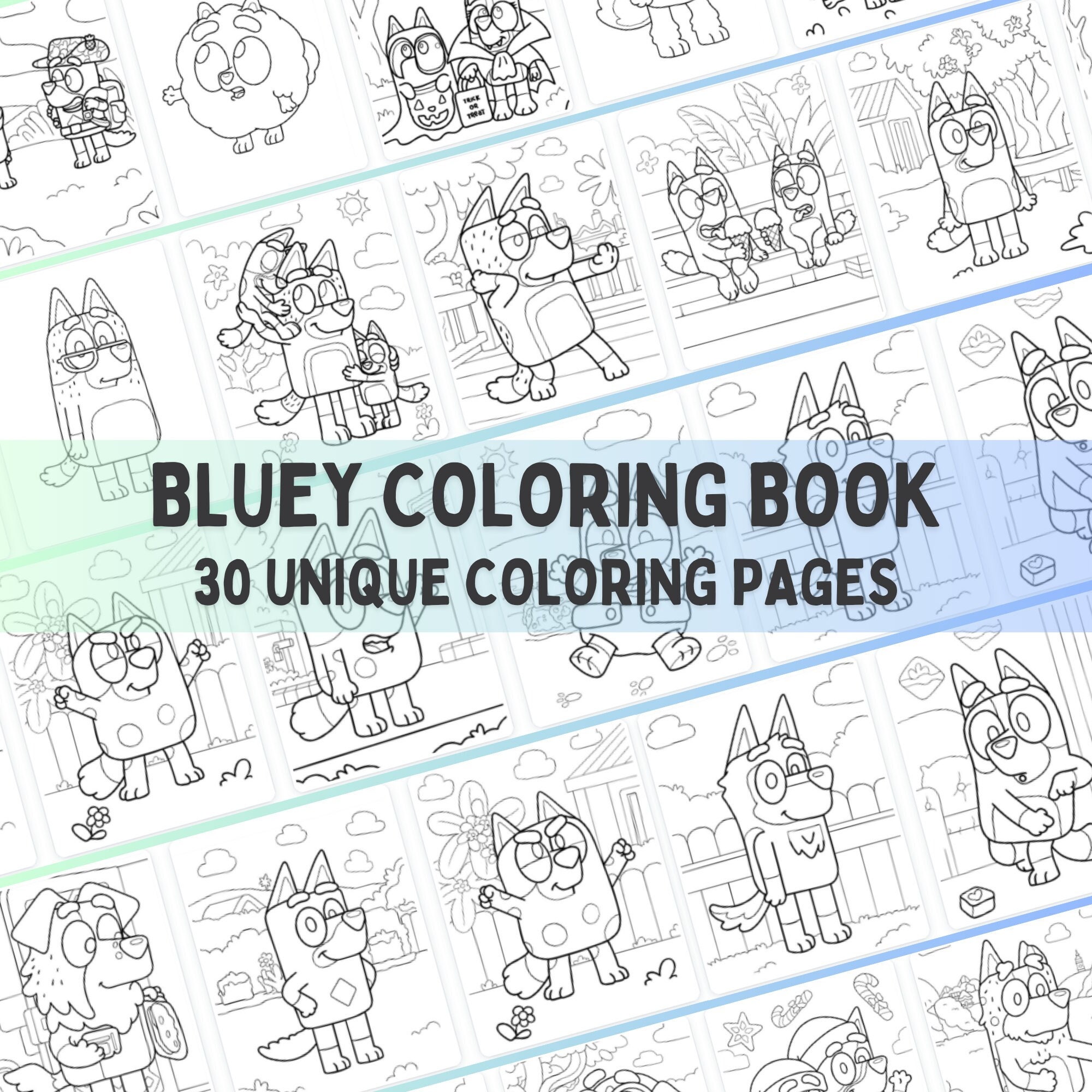 Bluey Coloring Page, Coloring Page for Adults, Kids Coloring Pages