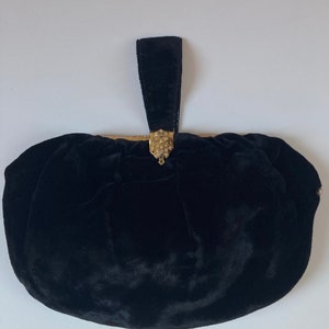Vintage zwart fluwelen avondtasje