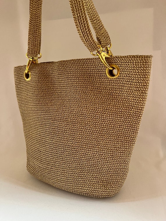 Dressy Taupe Raffia Tote - image 2