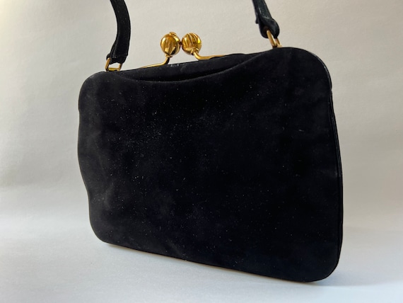 Vintage Koret Black Suede Handbag - image 1