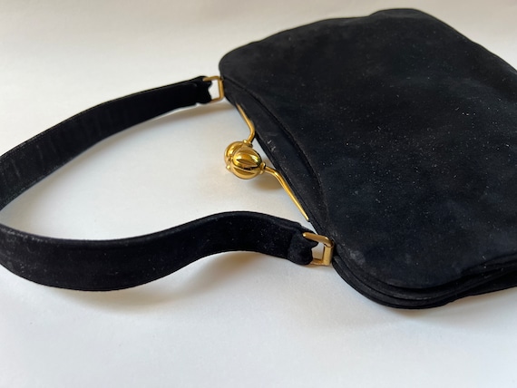 Vintage Koret Black Suede Handbag - image 2
