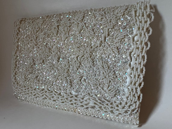 Gorgeous Ivory Sequined Clutch - image 1