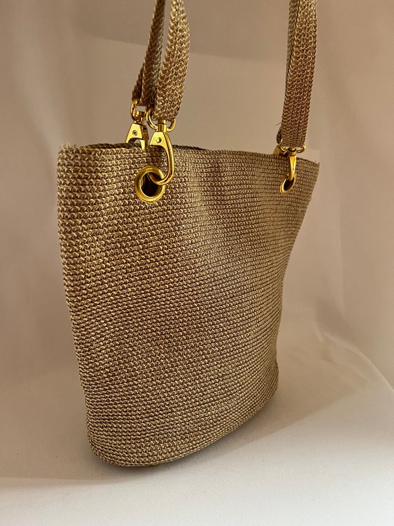 Dressy Taupe Raffia Tote - image 1