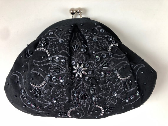 Soft Beaded Pouch-Shape Evening Bag - image 1