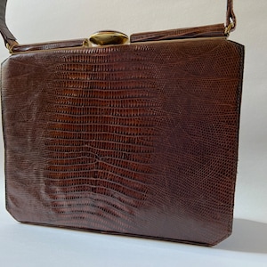 Bolso vintage de lagarto marrón