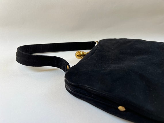 Vintage Koret Black Suede Handbag - image 3