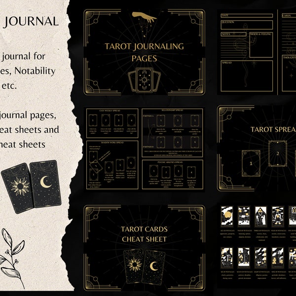 Printable Digital Tarot Journal Tarot Readings Cards Witchy Journal Tarot Insights Reflections Journal Tarot Guidance Journal Tarot Diary