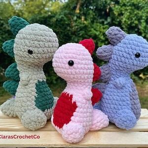 T Rex Dino Crochet Pattern, beginner friendly crochet pattern, dinosaur t-rex plush toy, dino amigurumi plushie, small t-rex dino plush