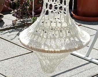 Lantern for the garden, crocheted, white, NEW PRODUCTION in desired color and size