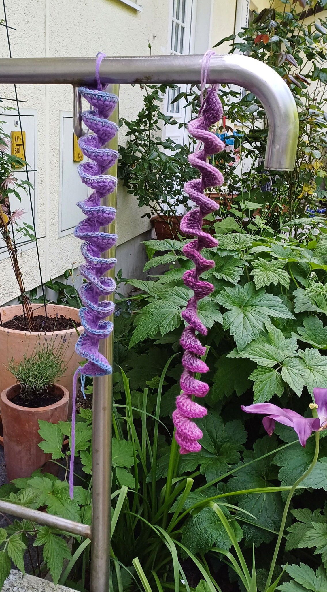 Wind chime, Twister, colorful, crocheted