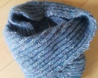Écharpe boucle bleu-gris