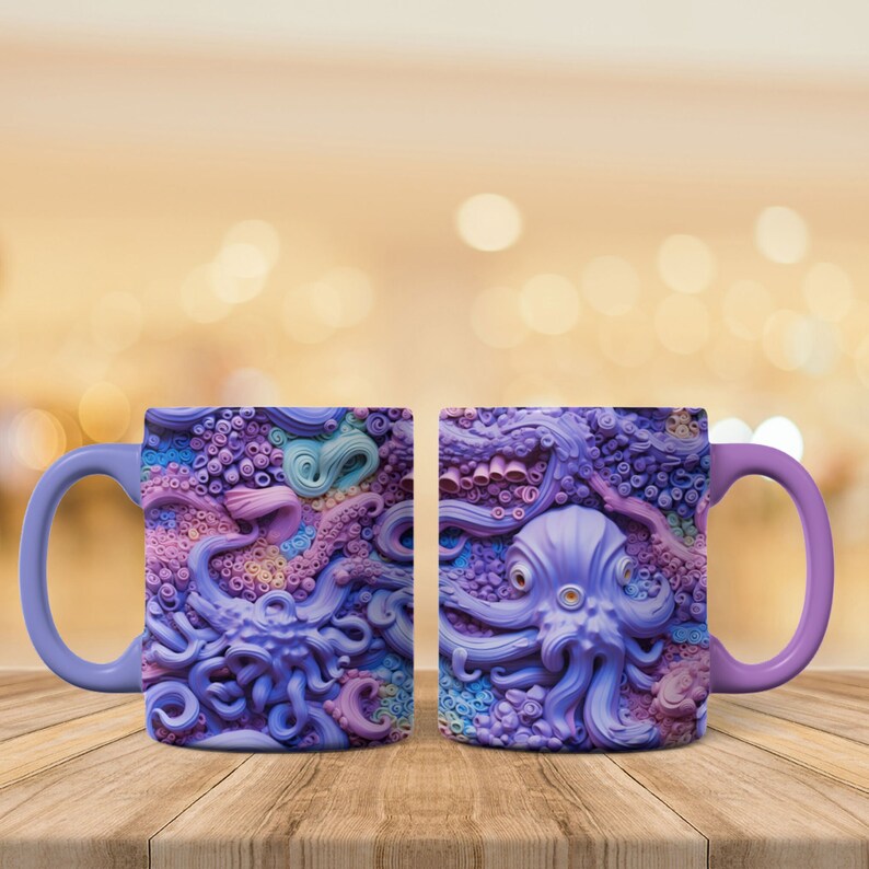 Realistic Mug Digital Paper Ready to Print, Digital Download, 3D Flower