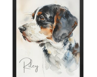 Custom dog portrait, Custom pet portrait with name, Dog portrait, Cat memorial, Custom dog painting, Dog lover gift, Pet loss gift