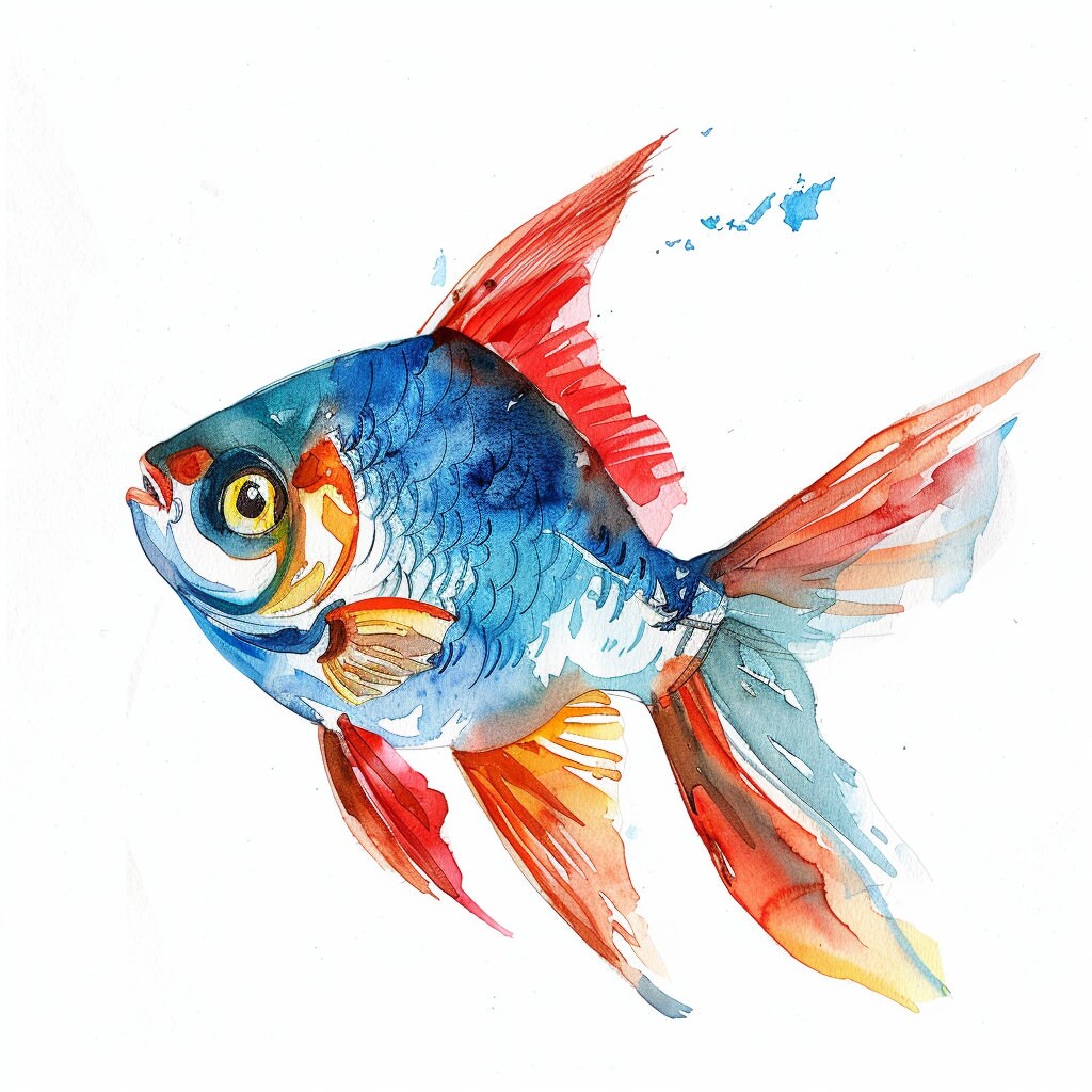 Watercolor Fish Bundle - 8 High Quality .pngs - Transparent Backgrounds ...