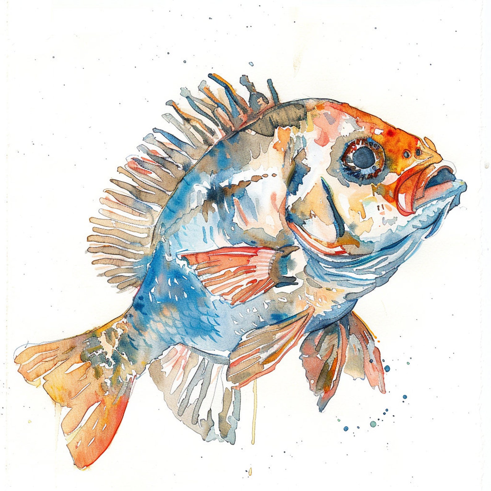 Watercolor Fish Bundle - 8 High Quality .pngs - Transparent Backgrounds ...