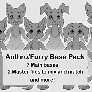 Anthro Furry Art Base Template
