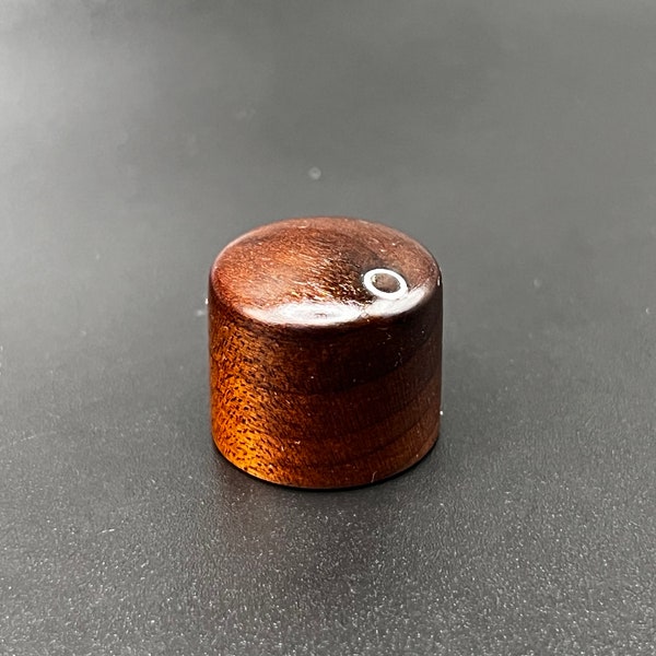 Dark Roasted Maple knob with silver ring inlay  (price is per knob)