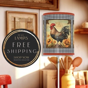French Country Rooster Table Lamp on Stand, French Country Home Decor ...