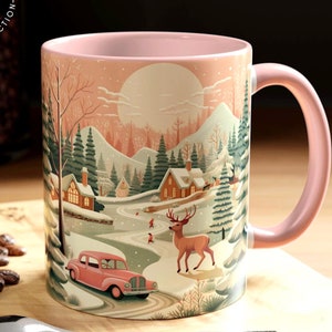 Coffee Mug Mid Century Modern  (11, 15oz), MCM Color Mug, Retro Mug, 50&#39;s 60s Style Decor, Holiday Mug, MCM Kitchen Decor Drinkware,gift for