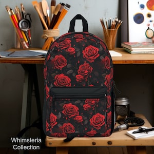 Black bookbag with roses online