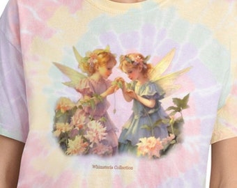 Fairy Garden Tie-Dye T-Shirt: Whimsical Cottagecore Design