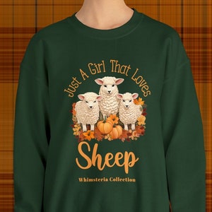 Sheep Crewneck Sweatshirt, Sheep Farm Animal Shirt, Cottagecore Shirts, Sheep Lover Gift, Kids Sheep Sweatshirt, Just Girl that Loves Sheep