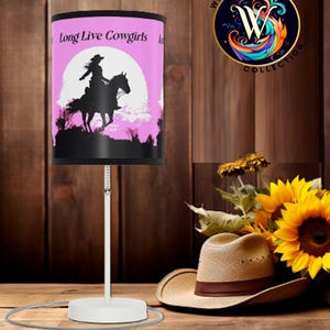 Cowgirl Table Lamp, Horse Lover Desk Lamp, Kids Western Lamp, Kids Room Lamps, Lamp Shades and Bases, Country Desk Lamp, Western Cowboy