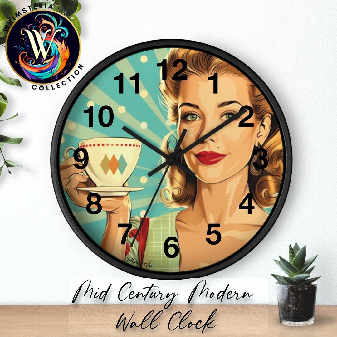 Retro Atomic Wall Clock: Mid Century Modern Kitchen Decor - Etsy