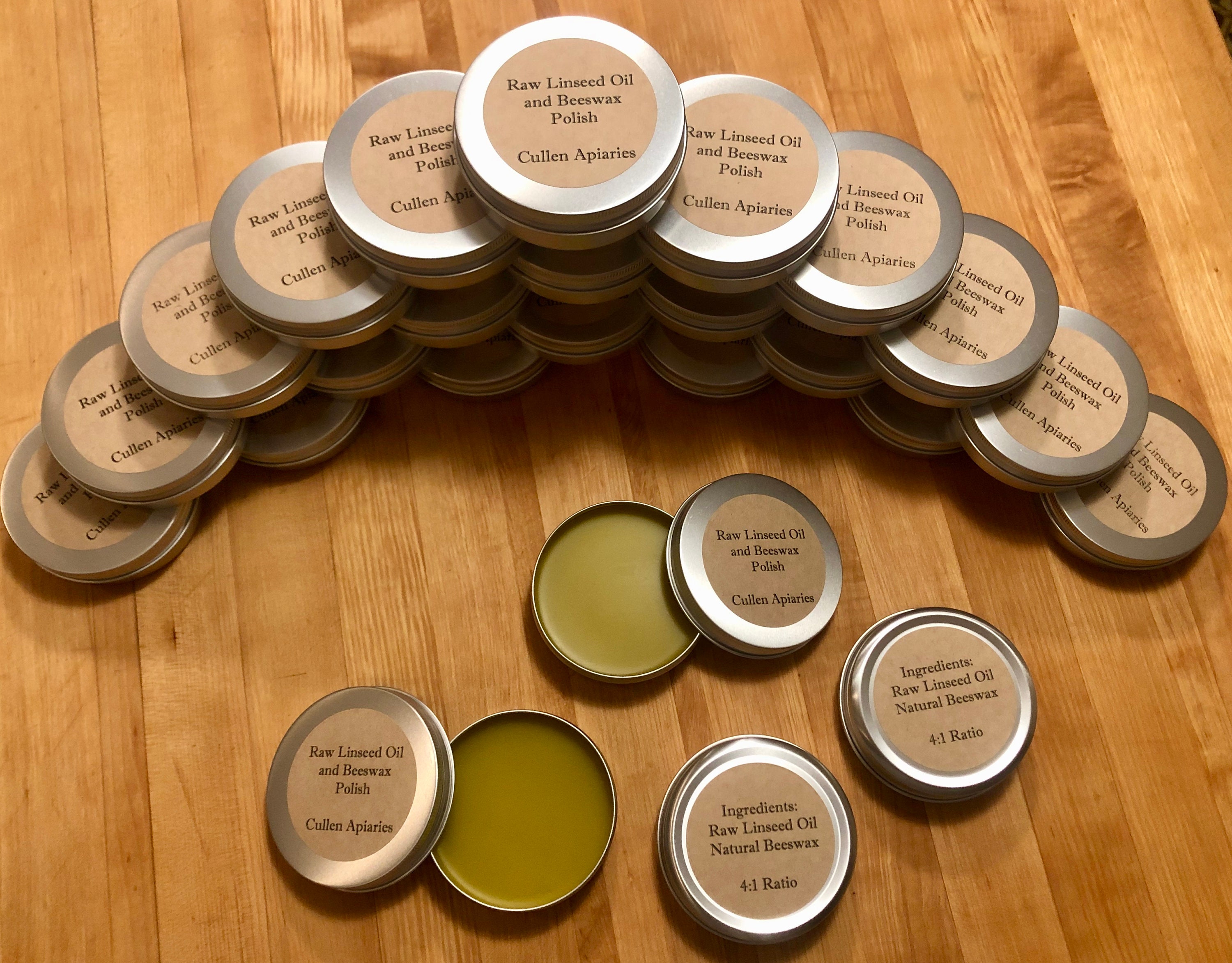 Raw Linseed Oil and Beeswax Polish 4 Oz Etsy